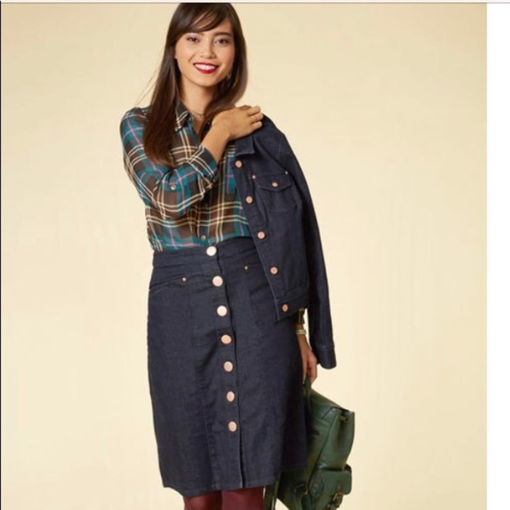 My Neighbor Toronto Chevron Denim Skirt Modcloth